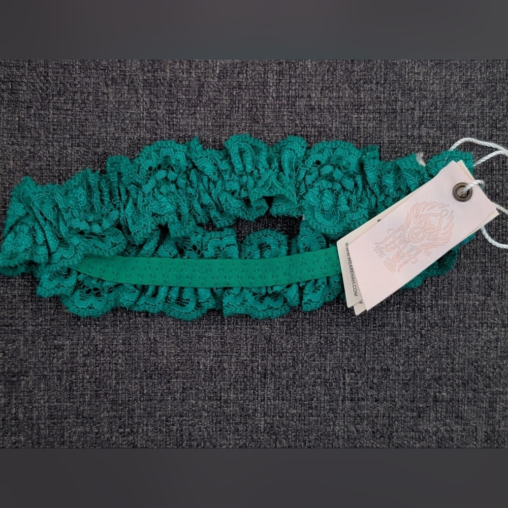 HAH Shamrock Green Lace Hair Scrunchie/Garter...So Cute☘️